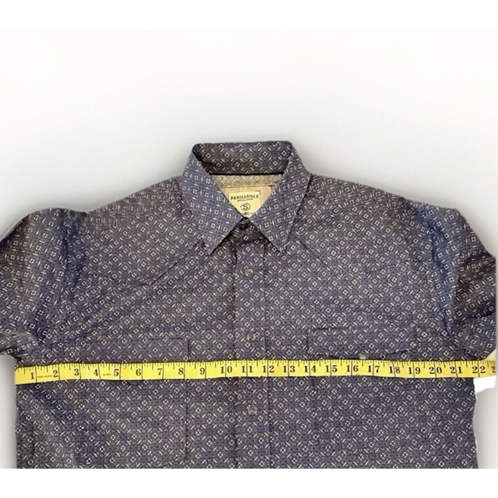 New PANHANDLE Gray Blue Aztec Pearl Snap Shirt Western Cowboycore Coastal Rodeo - Picture 4 of 9